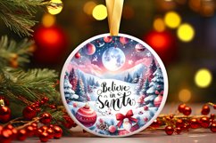 Santa Large Text Round Ornament Sublimation PNG Product Image 3