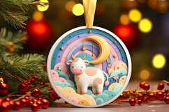 Round Christmas Ornament Sublimation|Clipart Product Image 3