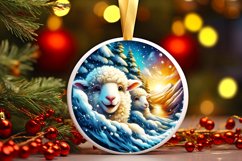 Snow Made Wall with Smiling Lamb Sublimation PNG Product Image 1