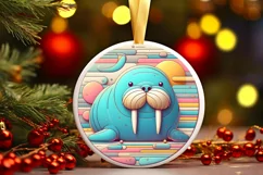 Round Christmas Ornament Sublimation|Clipart Product Image 1