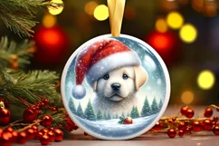 Puppy Snow Wall Ornament PNG Product Image 3