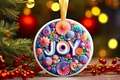 Joy 3D Martzipan Winter Ornament PNG Product Image 3