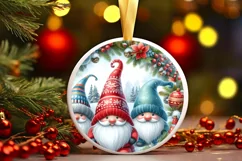Winter Gnomes Christmas Ornament Sublimation PNG Product Image 3