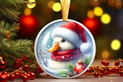 Watercolor Christmas Winter Scene Duck Product Image 2