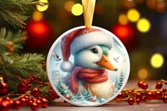 Watercolor Christmas Winter Scene Duck Product Image 3