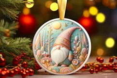 Round Christmas Ornament Sublimation|Clipart Product Image 1