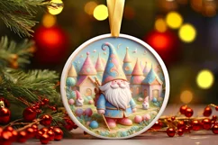 Round Christmas Ornament Sublimation|Clipart Product Image 3