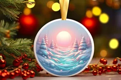 Pastel Molten Candy Winter Scene Sublimation PNG Product Image 1