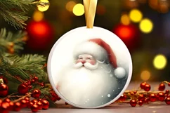 Santa Gnome Round Ornament Sublimation PNG Product Image 3