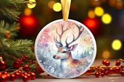 Colorful Reindeer Winter Scene PNG Product Image 1
