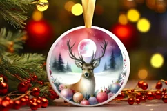 Colorful Reindeer Winter Scene PNG Product Image 2