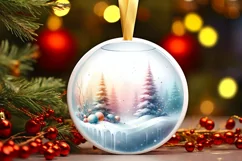 Colorful Winter Scene Champaigne Sublimation PNG Product Image 1