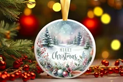 Colorful Winter Scene Merry Christmas Sublimation PNG Product Image 1