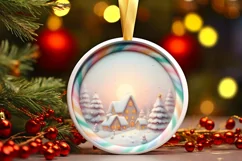 Round Molten Candy Christmas Digital Painting PNG Product Image 1