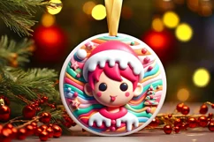 Joy 3D Martzipan Winter Ornament PNG Product Image 1