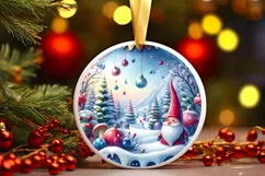 Colorful Winter Scene with Gnome Sublimation PNG Product Image 3