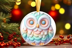 Melting Owl Round Sticker Sublimation PNG Product Image 3