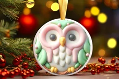 3D Marzipan Christmas Owl PNG Product Image 3