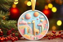 Round Christmas Ornament Sublimation|Clipart Product Image 3
