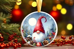 Winter Gnomes Round Ornament Sublimation PNG Product Image 2
