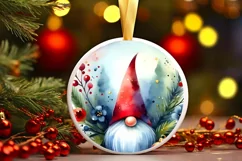 Winter Gnomes Round Ornament Sublimation PNG Product Image 3