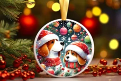 Colorful Christmas Dog PNG Product Image 2