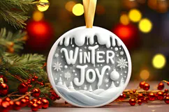 Round Christmass Ornament Sublimation|Clipart Product Image 1