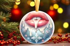 Round Christmass Ornament Sublimation|Clipart Product Image 1