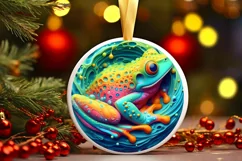 Colorful Christmas Frog PNG Product Image 3