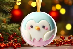 Penguin Martzipan Winter Ornament PNG Product Image 1