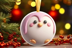 Penguin Martzipan Winter Ornament PNG Product Image 3