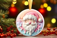 Santa Winter Martzipan Round Ornament PNG Product Image 3