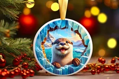 Icy Wall with Smiling Otter Sublimation PNG Product Image 3