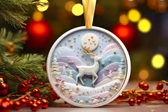 Round Christmas Ornament Sublimation|Clipart Product Image 1