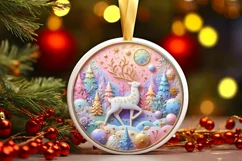 Round Christmas Ornament Sublimation|Clipart Product Image 1
