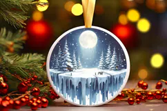 Round Christmass Ornament Sublimation|Clipart Product Image 1