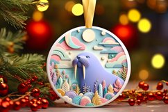 Round Christmas Ornament Sublimation|Clipart Product Image 3