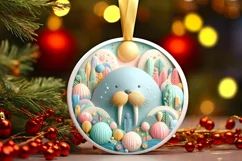 Round Christmas Ornament Sublimation|Clipart Product Image 3