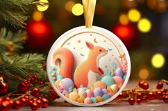 Round Christmas Ornament Sublimation|Clipart Product Image 1