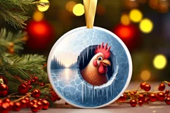 Icy Wall with Smiling Chicken Sublimation PNG Product Image 2