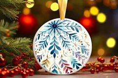 Round Christmass Colorfull Snowflake PNG Product Image 3