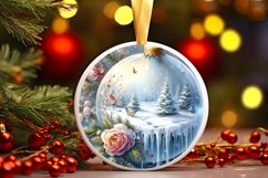 Round Christmass 3D Flowers PNG Product Image 2