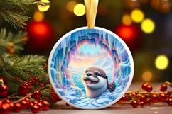 Icy Wall with Smiling Otter Sublimation PNG Product Image 3