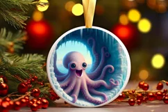 Icy Wall with Smiling Octopus Sublimation PNG Product Image 2
