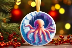 Icy Wall with Smiling Octopus Sublimation PNG Product Image 3