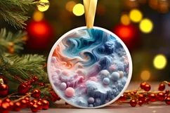 Round Molten Candy Christmas Digital Painting PNG Product Image 1