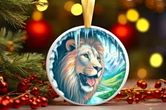 Melting Ice Wall with Smiling Lion Sublimation PNG Product Image 1