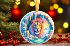 Melting Ice Wall with Smiling Lion Sublimation PNG Product Image 1