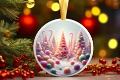 Pastel Molten Candy Winter Scene Sublimation PNG Product Image 1