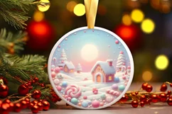 Pastel Molten Candy Winter Scene Sublimation PNG Product Image 3